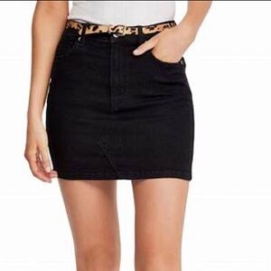We the Free Teagan Black Denim Mini Skirt Size 25